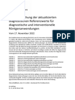 Bekanntmachung Der Aktualisierten Diagnostischen Referenzwerte Für Diagnostische Und Interventionelle Röntgenanwendungen