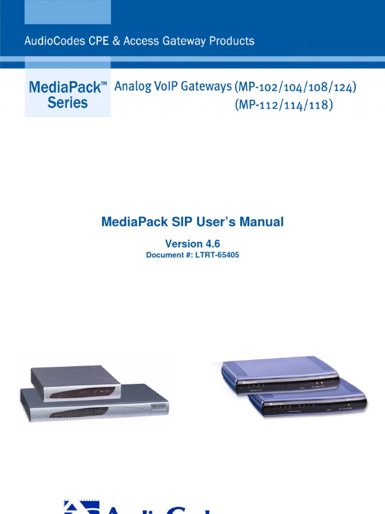 LTRT-65405 MediaPack SIP User's Manual Ver 4 | Session Initiation Protocol  | Radius