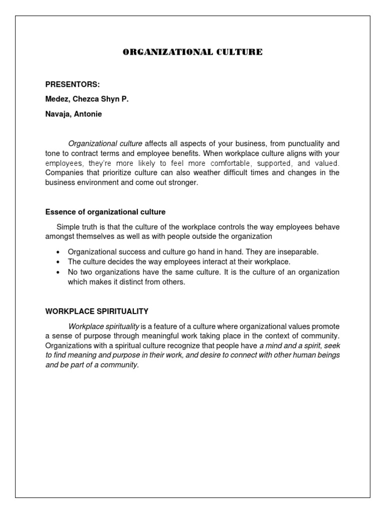 Organizational Culture | PDF | Socialization | Organizational Culture