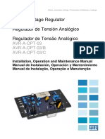 WEG Regulador de Tensao Analogico Avr a Opt 03 03 b 03 c Mwml00516 Manual Portugues Ingles Espanhol