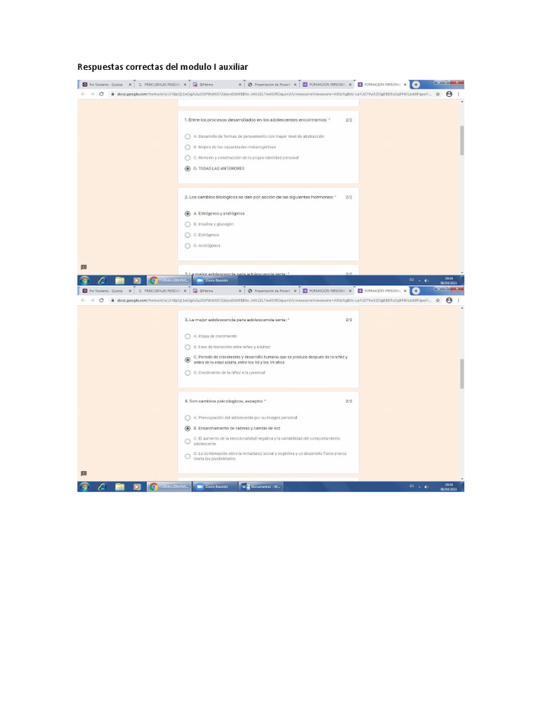 Respuestas Correctas Del Modulo I Auxiliar Pdf