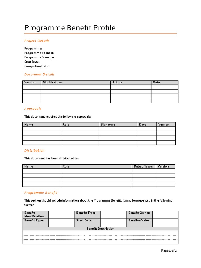 Programme Benefit Profile | PDF