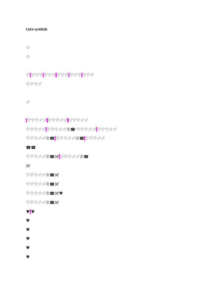 Cute Symbols | PDF