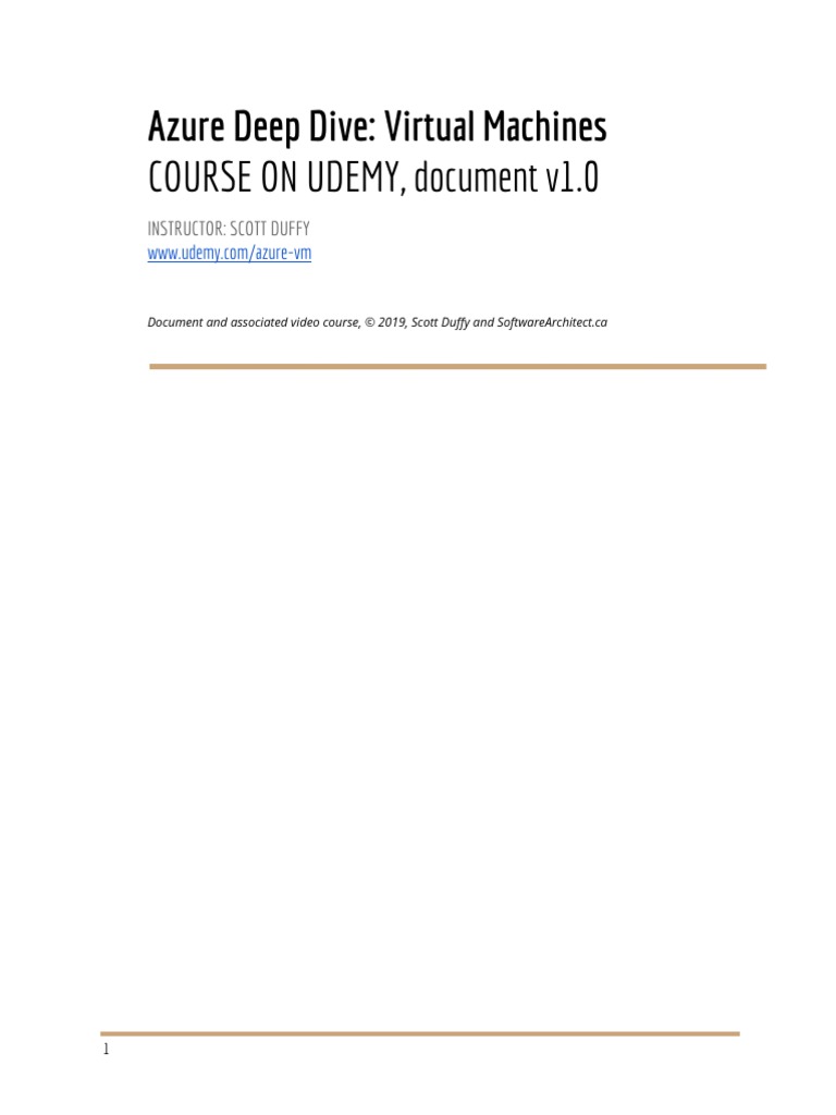 Azure+Deep+Dive +Virtual+Machine+Study+Guide+ | PDF