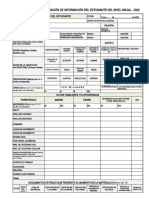 Formato de Ficha de Actualización de Informacion Del Estudiante Nivel Inicial y Primaria 2022