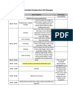 Timetable Pembersihan OCS Ruangan