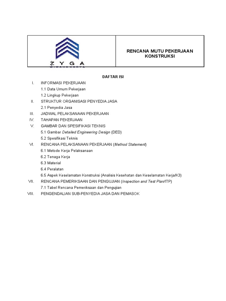 Rencana Mutu Pekerjaan Jembatan Cibarengkok | PDF