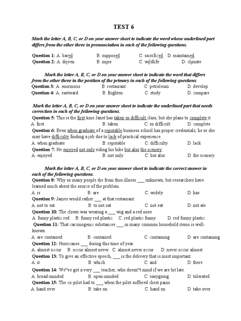 Test 6 | PDF