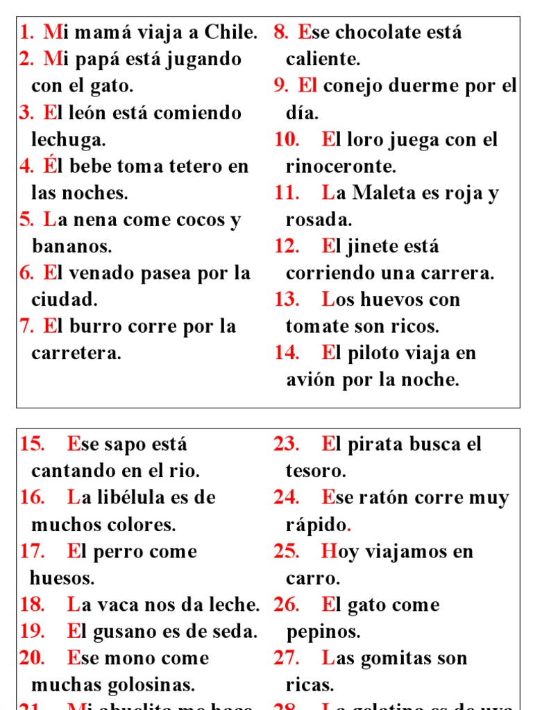 Oraciones para Practicar | PDF