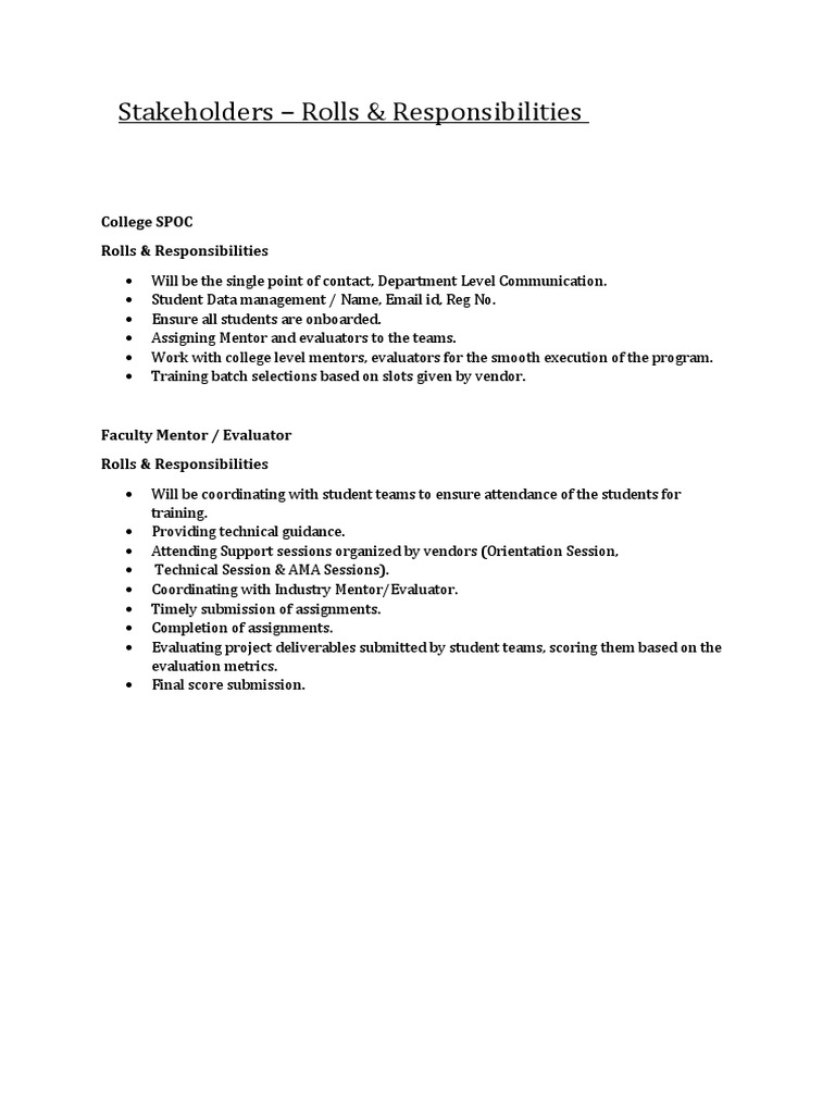 Stakeholders R&R | PDF