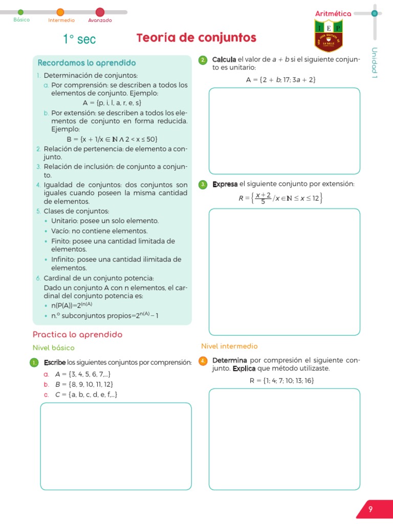 Teoría de Conjuntos: Ejercicios y Práctica | PDF | Conjunto ...