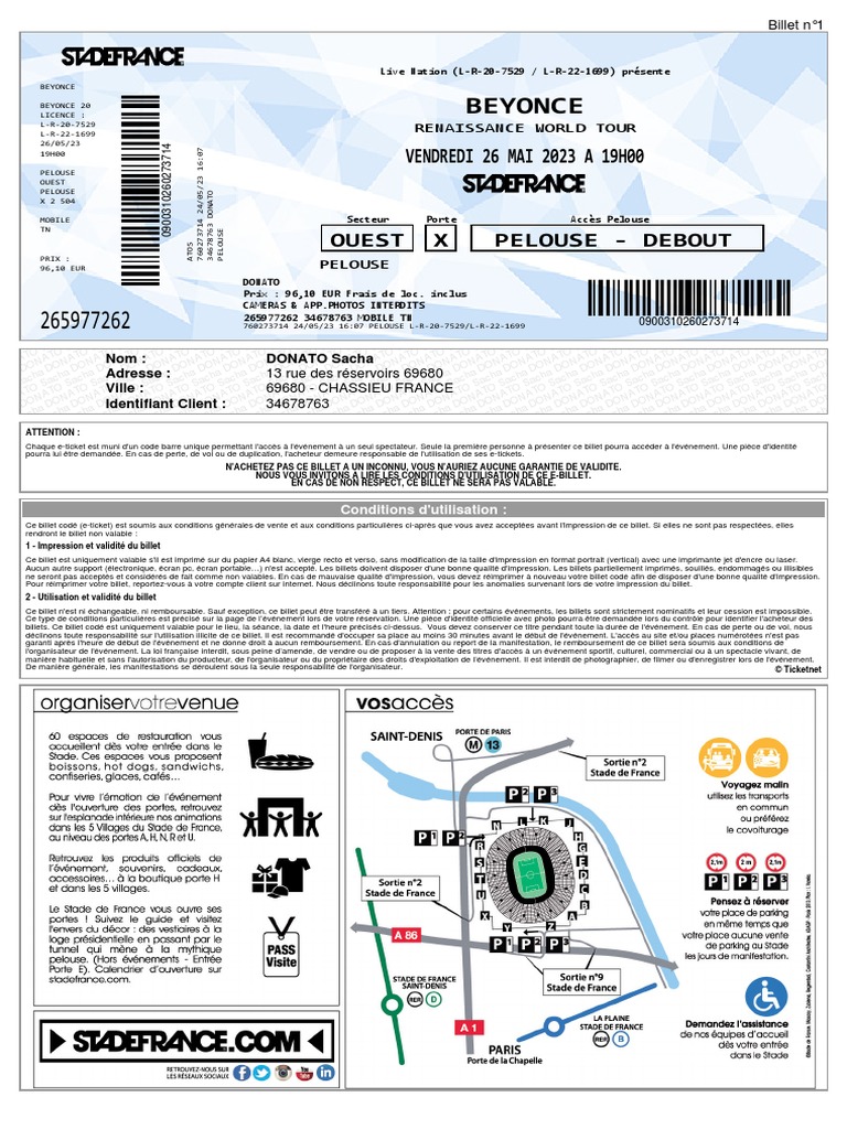 Conditions d'utilisation de l'e-ticket concert | PDF | Imprimante ...