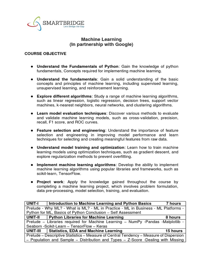 Nm engineering machine learning curriculum smartbridge v1 0 pdf