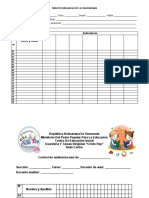 Tabla de Indicadores de Los Aprendizajes ZULLY