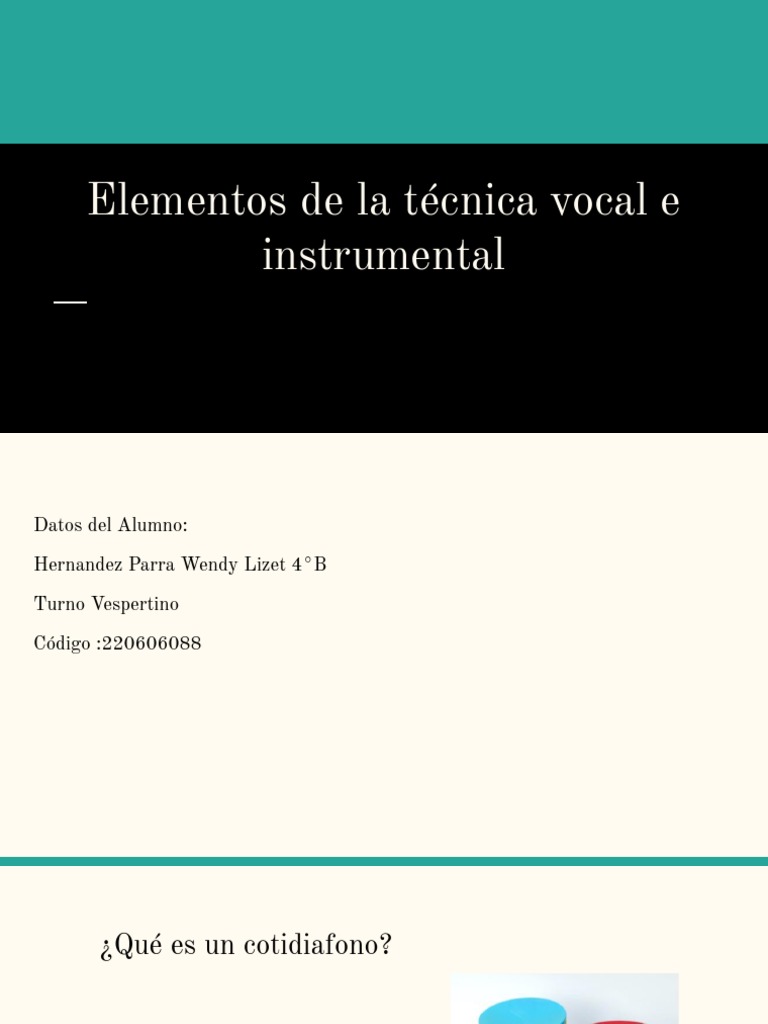 Elementos de La Técnica Vocal e Instrumental | PDF