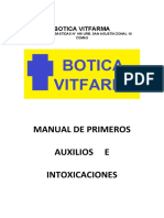 Manual de Primeros Auxilios E Intoxicaciones: Botica Vitfarma