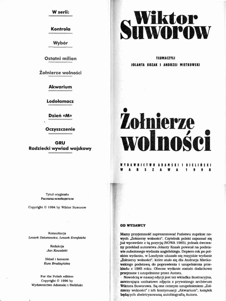 Wiktor Suworow Żołnierze Wolności PDF