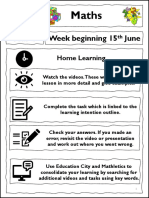 Y6 Maths Home Learning 15th 20th June