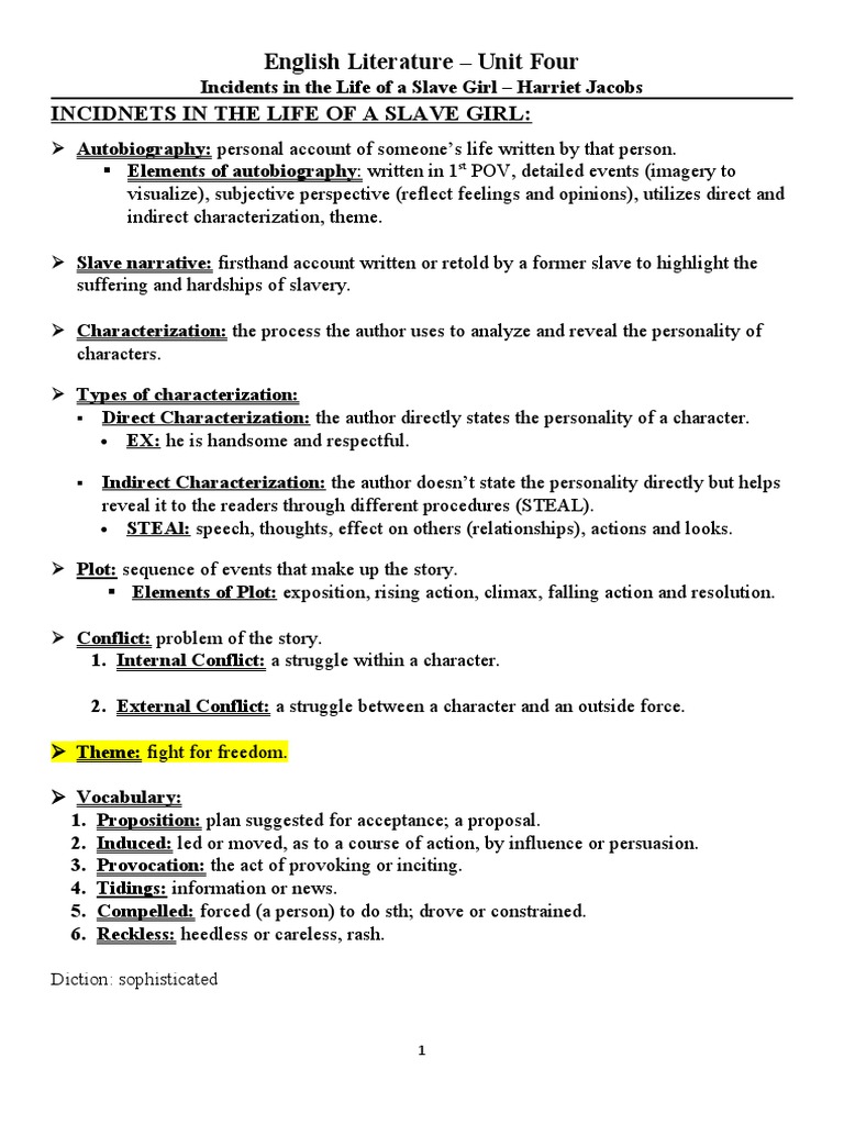 Incidents From The Life of A Slave Girl | PDF | Slavery | Dialect