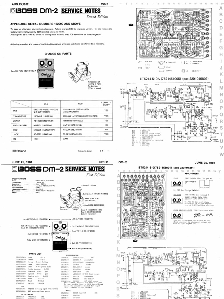 Boss DM 2 Service Notes PDF