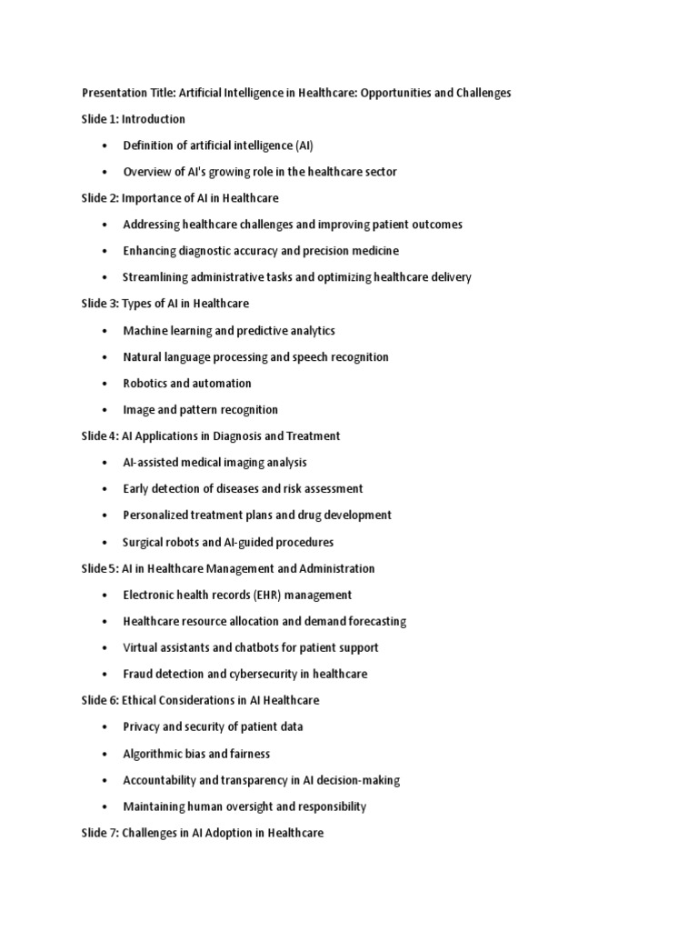 Artificial Intelligence in Healthcare - Opportunities and Challenges ...