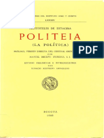 2023 - 1 - Politica - Aristóteles de Estagira - Politeia (La Política) - Bogotá (1989)