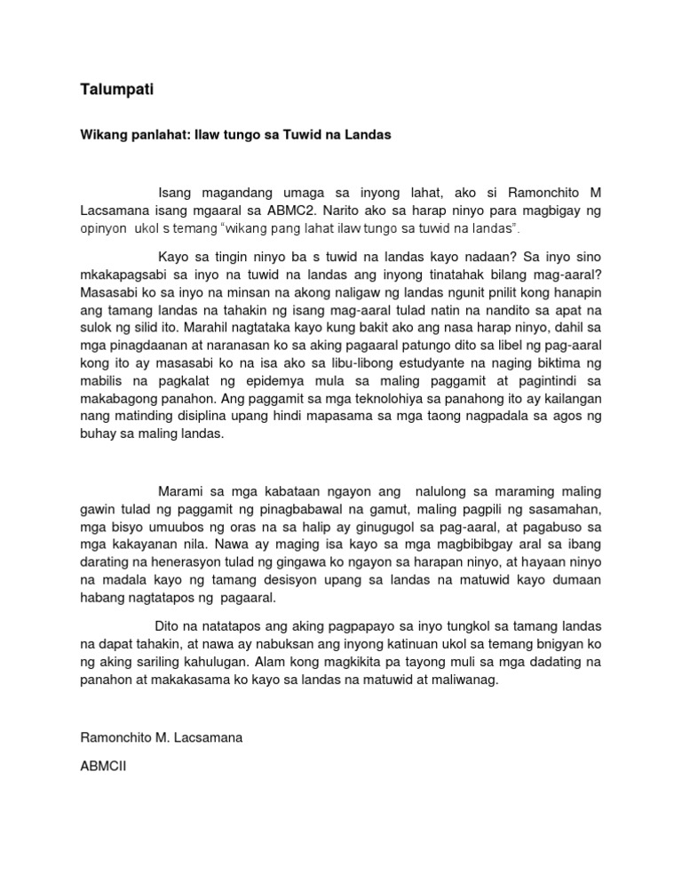Talumpati | PDF