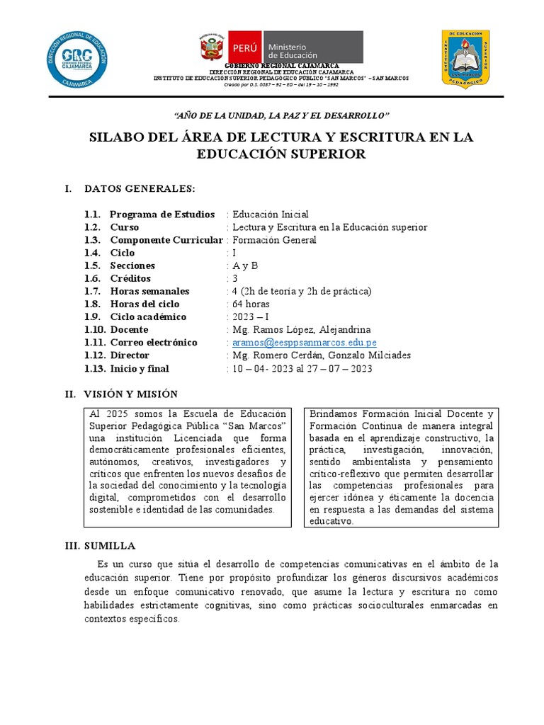 FORMATO DE SILABO 2023 SM | PDF | Evaluación | Aprendizaje
