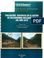 Evaluacion Geologica en El Sector de Kelcaybamba Deslizamiento Del Ano 2013 Distrito Ocobamba Provincia La Convencion Cusco