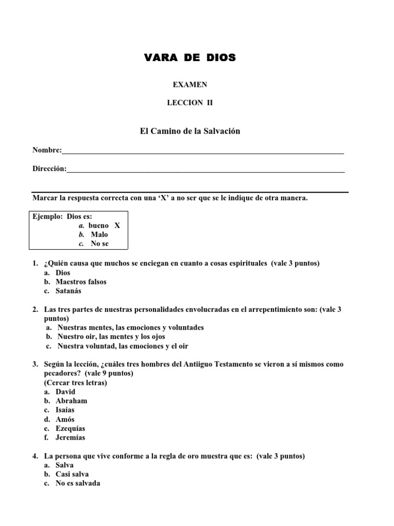 Examen de Fe y Salvación | PDF | Jesús | Pecado