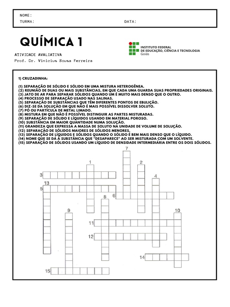 Atividade Quimica 1 | PDF