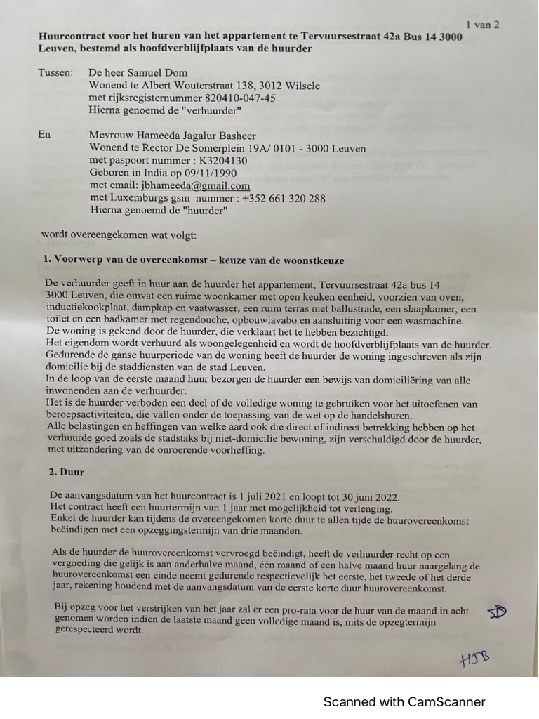 House Contract Leuven PDF