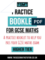 Set 1 Practice Booklet 2 Higher (Calculator)