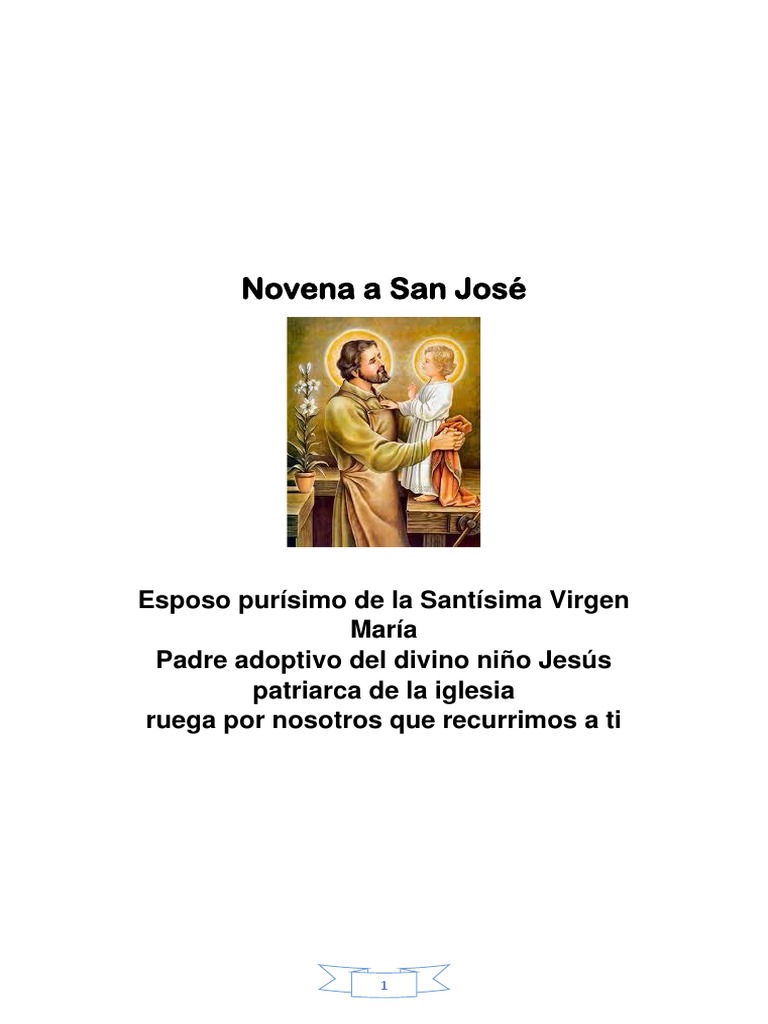 Novena a San José: Oraciones y Peticiones | PDF | María, madre de Jesús ...