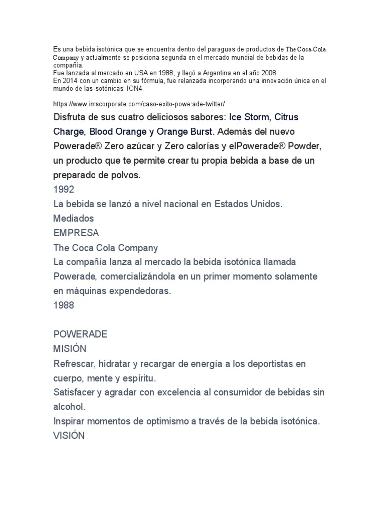 powerade | PDF | Marca | Bebida