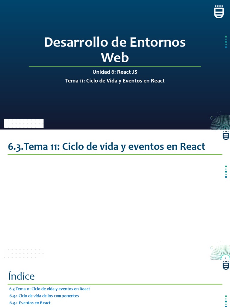 Ciclo de Vida y Eventos en React | PDF | Script Java | Modelo de objeto ...