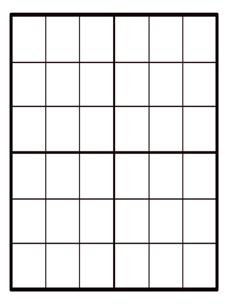 6x6 Empty Sudoku Grid Paper Crafts | PDF