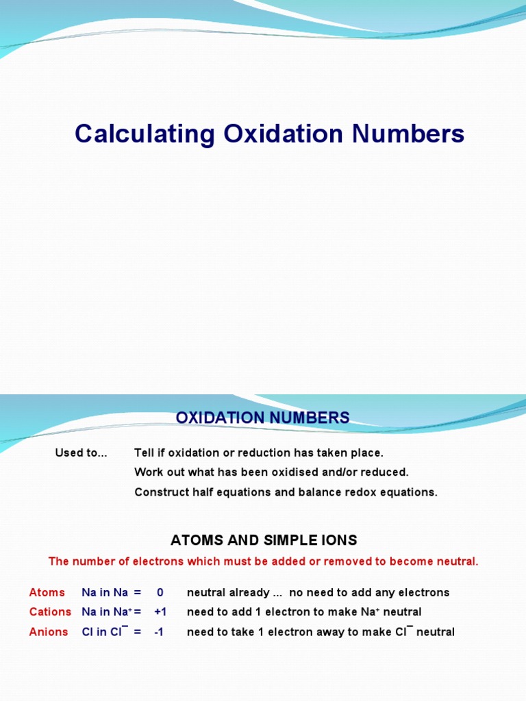 Chemistry Oxidation Calculator – Calculer L’Oxydation Du Co2 – WSSZVP