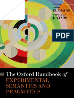 Chris Cummins, The Oxford Handbook of Experimental Semantics and Pragmatics