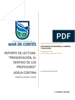 Reporte de Lectura - Presentación J El Sentido de Los Profesores - Adela Cortina (4636)