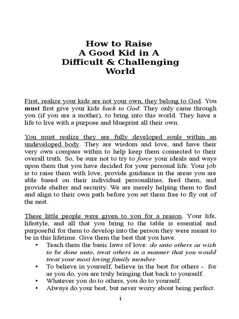 Quick Guide How To Raise A Good Kid in A Difficult World PDF