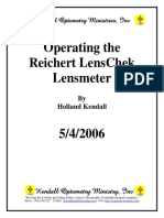 Operating The Reichert LensChek Lensmeter