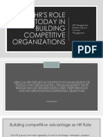 HR'S Role Today in Building Competitive Organizations