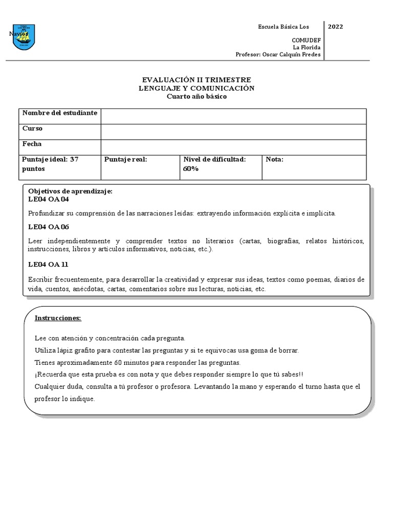 evaluaci-n-lenguaje-ii-trimestre-2022-cuarto-b-sico-pdf