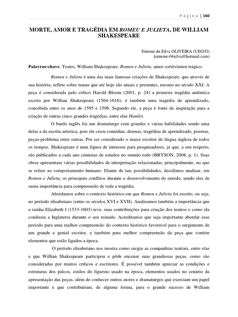 Tragédia e Morte em Romeu e Julieta | PDF | Romeu e Julieta | Amor