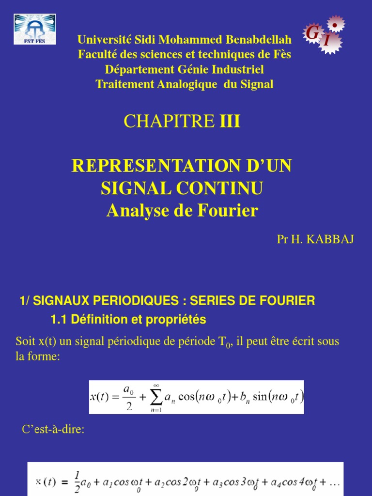 Analyse de Fourier des Signaux Continus | PDF | Fréquence ...