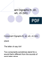 Consonant Digraphs TH, SH, WH, CH (TCH)