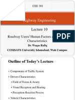 Lec 10 Roadway Users and Vehicle Characteristics