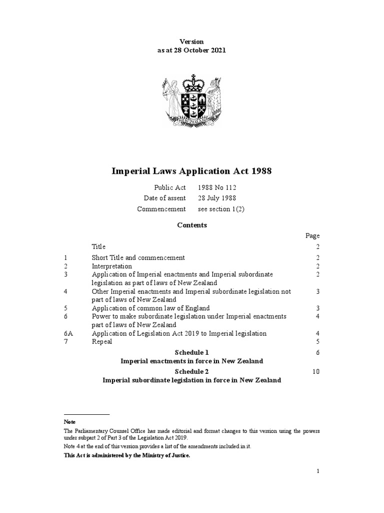 Imperial Laws Application Act 1988 PDF Supreme Courts Repeal