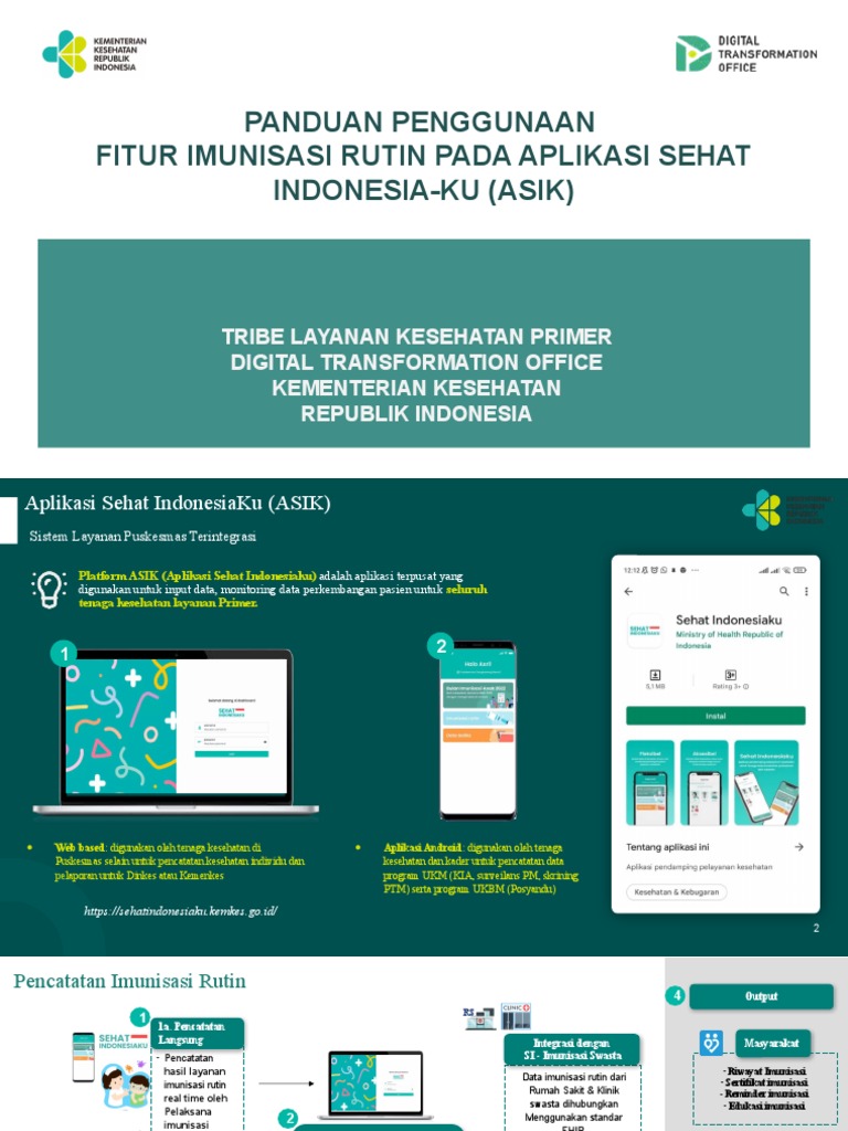 Pelatihan Internal - Panduan Penggunaan ASIK - Imunisasi Rutin | PDF